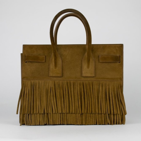 !!SOLD!! Saint Laurent Small Suede Fringe Sac de Jour - Picture 4 of 14